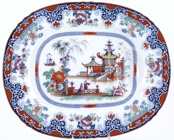 Meat Dish or Platter with tree and well c1845